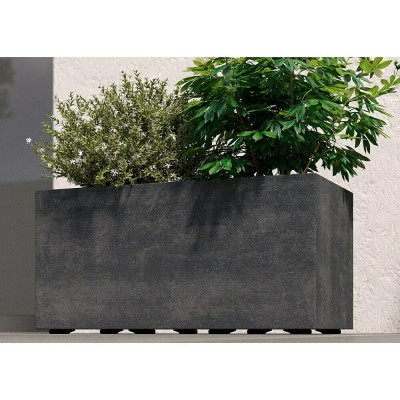 Květináč Millennium, 59 x 25 x 25 cm, plast, antracit - B Květináč Millennium, 59 x 25 x 25 cm, plast, antracit - B